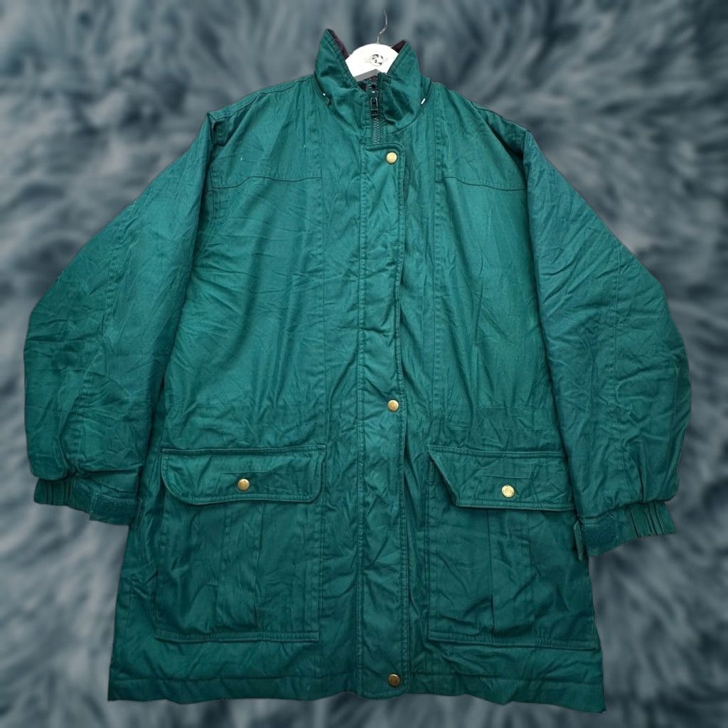 Vintage VINTAGE Woolrich Parka Hooded Jacket Womens Medium Pockets Green Purple Pockets Lined Jacket Womens Medium Green Purple Pockets Lined Size M / US 6-8 / IT 42-44 - 1 Thumbnail