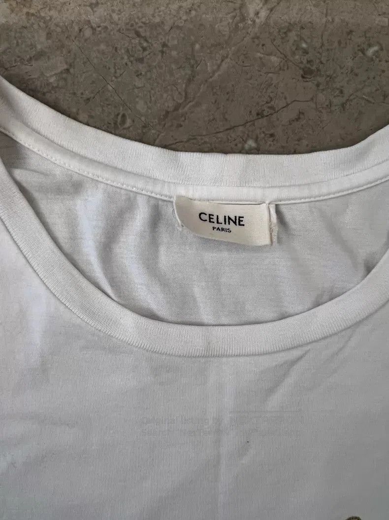 Celine CELINE Classic Gold Logo White Short Sleeve Size US M / EU 48-50 / 2 - 3 Thumbnail