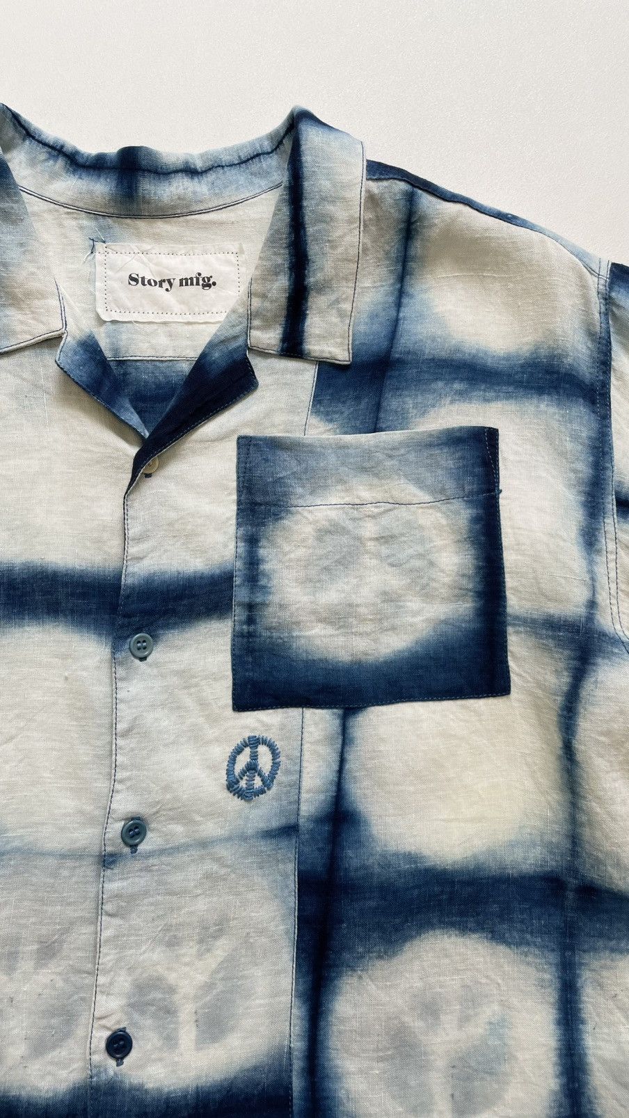 Story Mfg. Blue/White ‘Peace Tie Dye’ Print Shirt Size US M / EU 48-50 / 2 - 7 Thumbnail