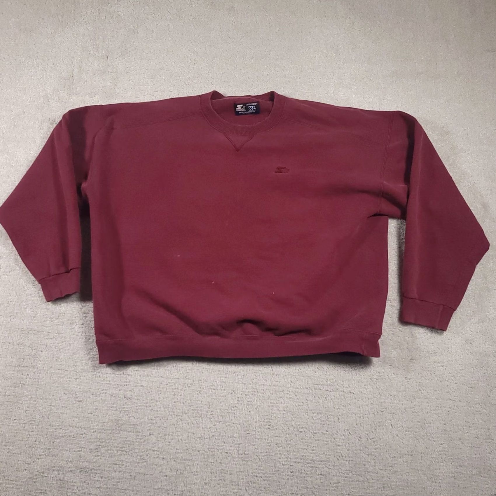 Starter VINTAGE Starter Sweatshirt Mens XL Maroon Heavyweight Crewneck Pullover Embroidered Logo 90s Sports Size US XL / EU 56 / 4 - 2 Thumbnail