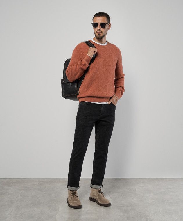 Brunello Cucinelli o1y0526 Crewneck Sweater in Rust Size US L / EU 52-54 / 3 - 5 Thumbnail