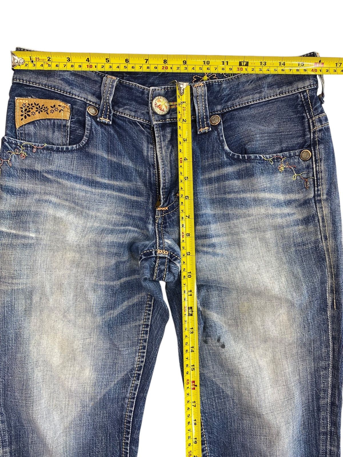 Edwin Edwin Faded Blue Wash Ripped Style Straight Cut Jeans Size US 32 / EU 48 - 7 Thumbnail