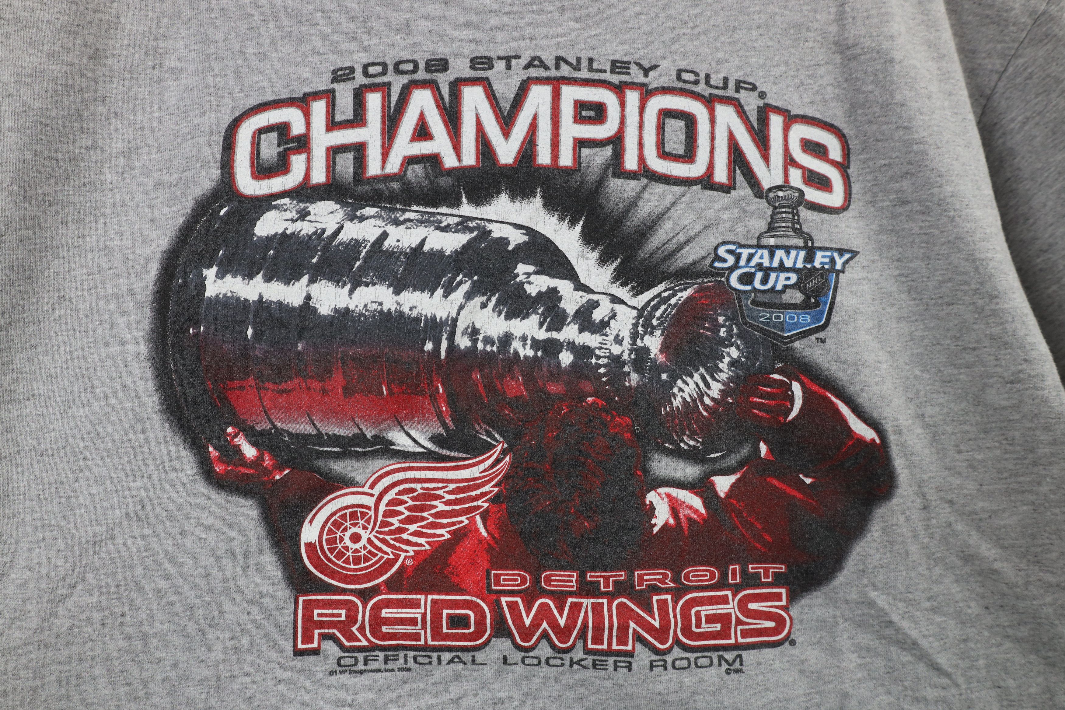 Vintage Vintage 2008 Stanley Cup Champ Detroit Red Wings T-Shirt Size US L / EU 52-54 / 3 - 4 Thumbnail