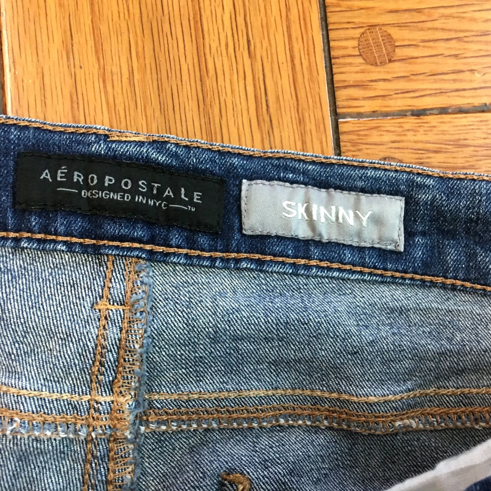 Vintage VINTAGE Aéropostale Bayla Skinny Jeans Women 32x32 Blue Denim Stretch Size 6 90s City College Skinny Jeans Size 28" / US 6 / IT 42 - 3 Thumbnail