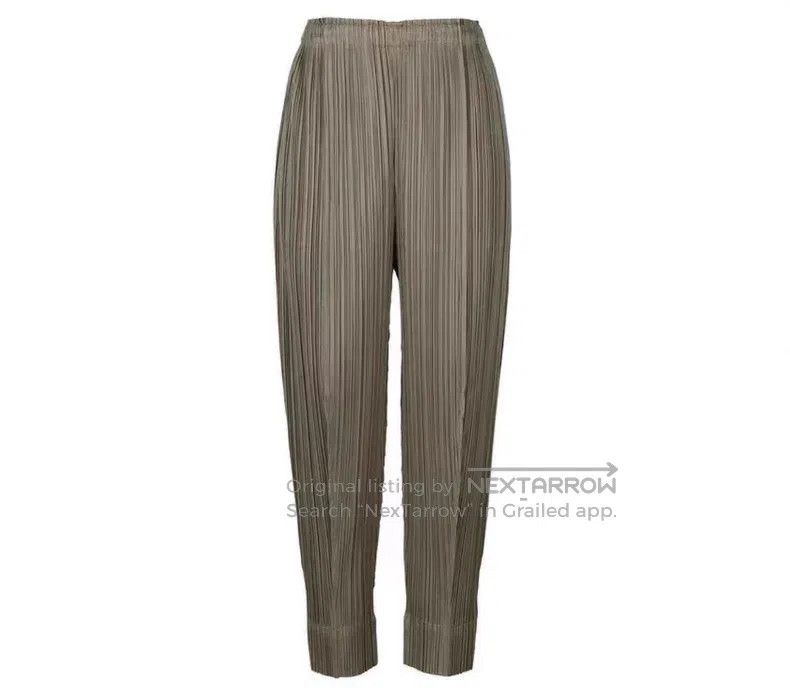 Issey Miyake Issey Miyake size:3 Olive Loose Carrot Trousers Size 23" - 1 Thumbnail