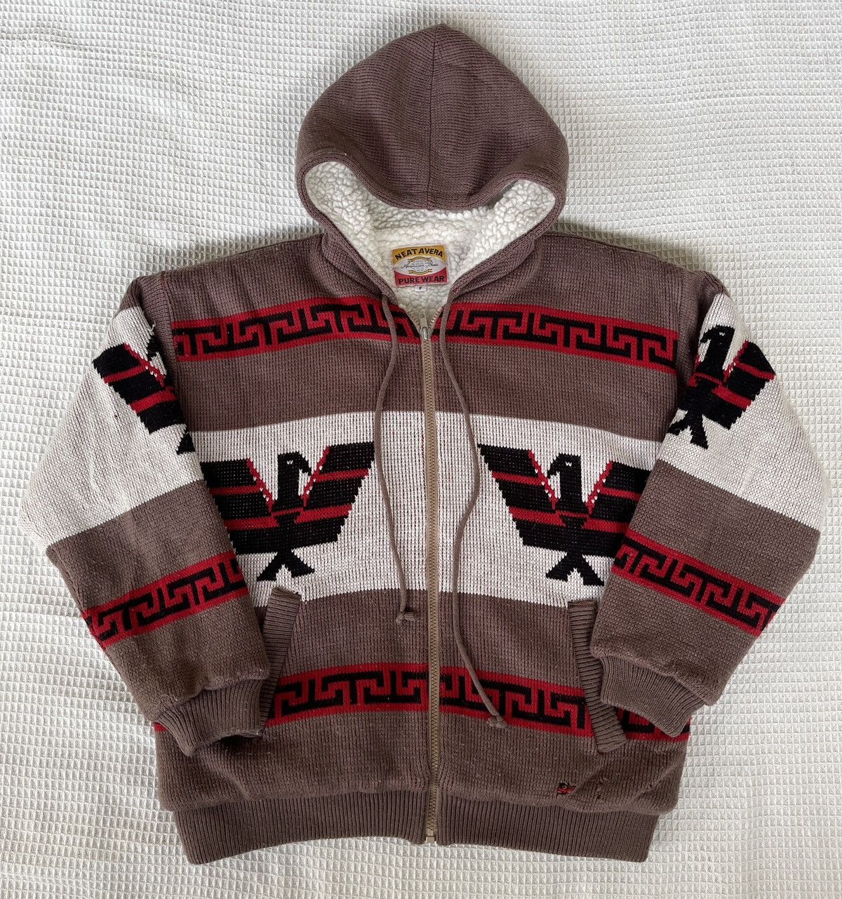 Native vintage 80s Thunderbird Eagle native-pattern hoodie Jacket Size US L / EU 52-54 / 3 - 2 Thumbnail