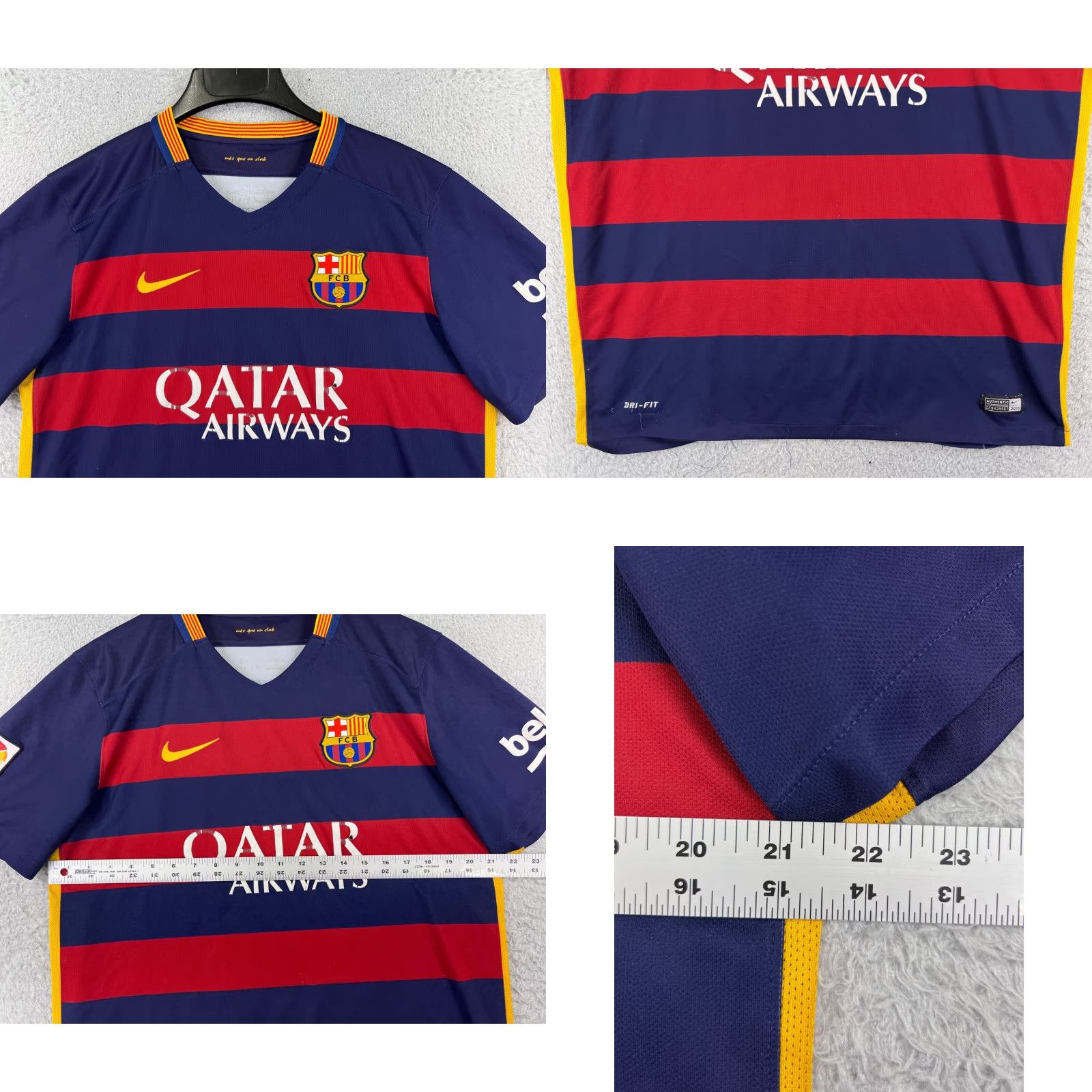 Nike Nike Soccer Jersey Adult L Blue Nike Dri-Fit Football Club Barcelona 2015 Soccer Jersey Mens Regular Short Sleeve Solid 100% Polyester Flagship Style Size US L / EU 52-54 / 3 - 8 Thumbnail