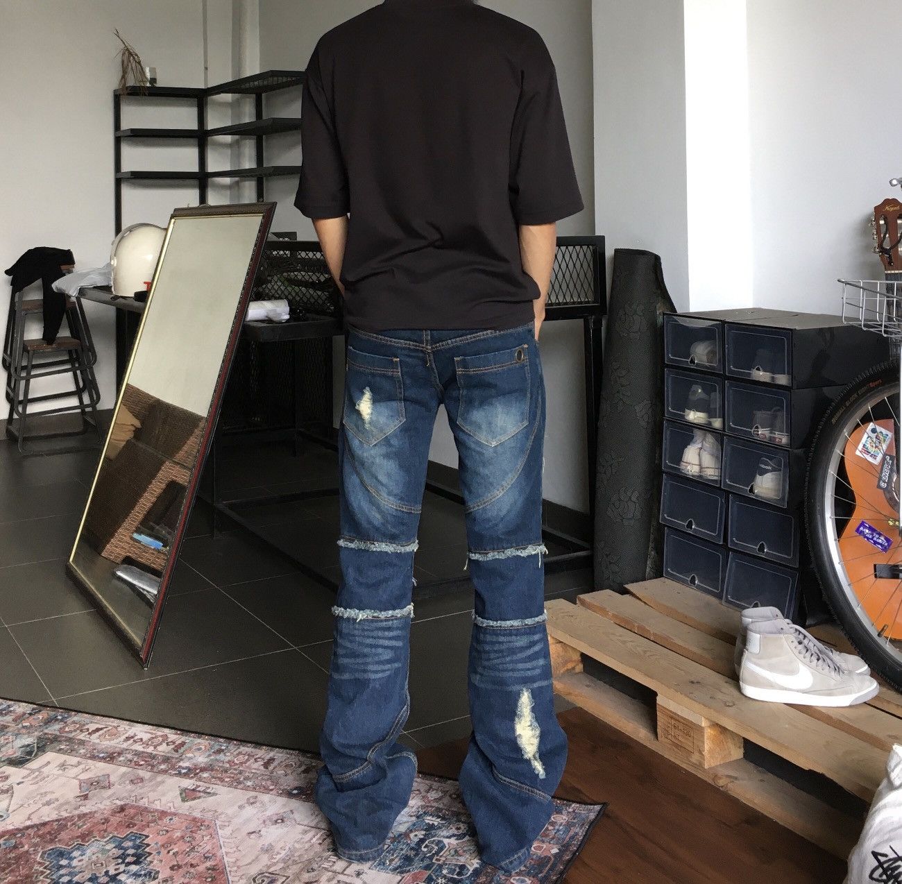 If Six Was Nine × Japanese Brand × Le Grande Bleu (L.G.B.) Roi Franc Flared Denim Pants Size US 34 / EU 50 - 7 Thumbnail