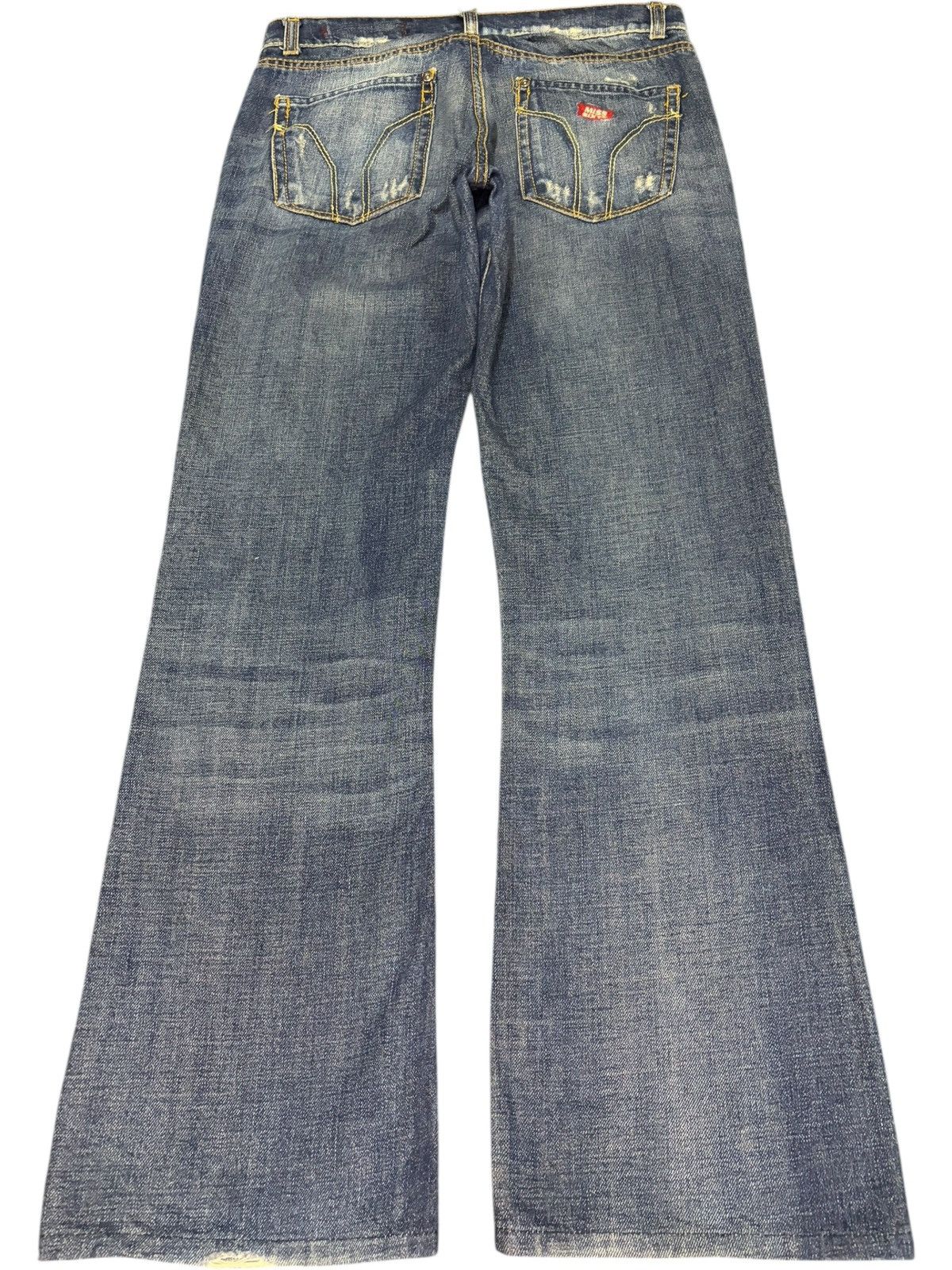 Miss Sixty Vintage Miss Sixty Faded Wash Distress Flare Jeans Size 29" - 2 Thumbnail