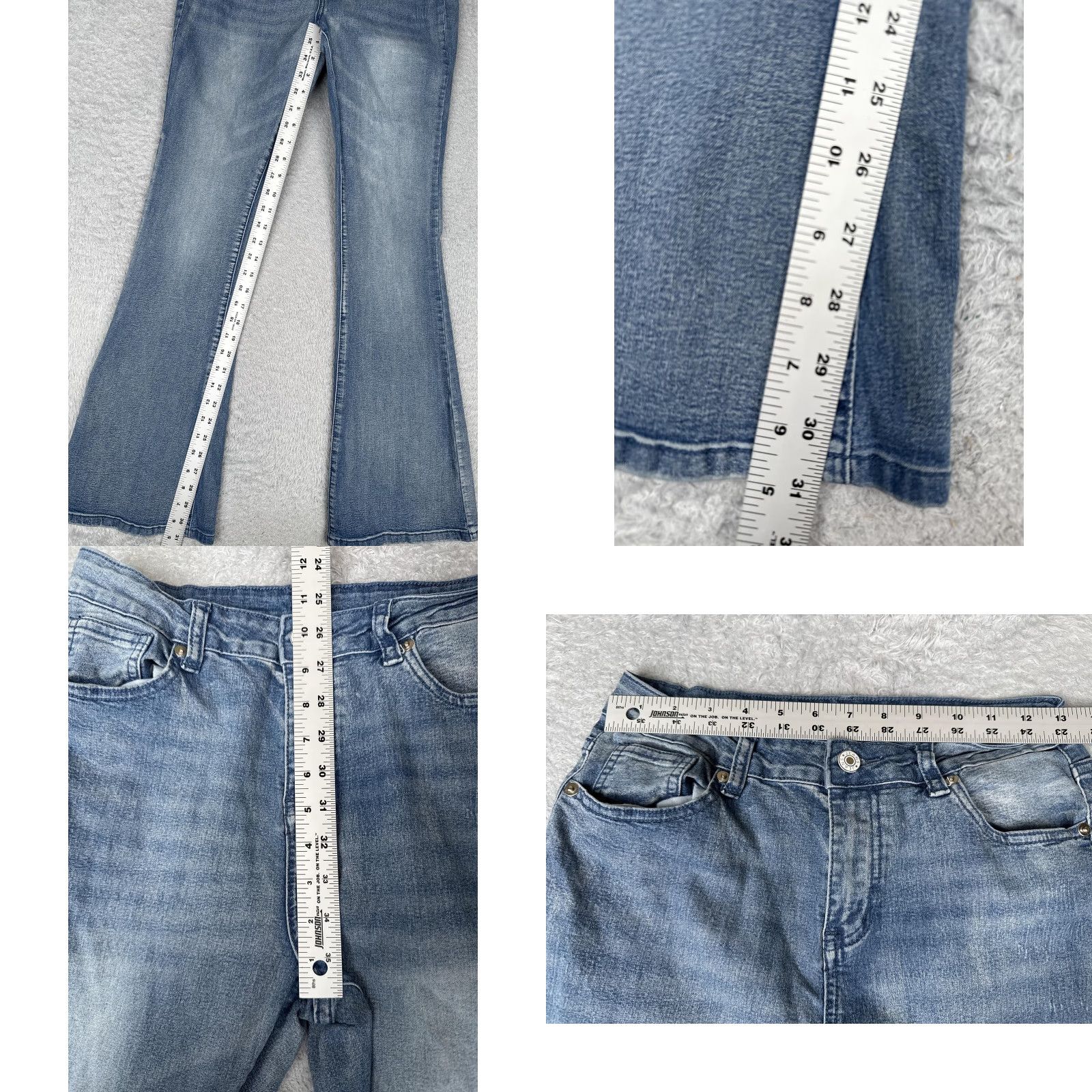 Denime Jeans Womens 8 Blue Denim Stretch Mid Rise Bootcut Flare Leg Casual Pants 26x31 Size 30" / US 8 / IT 44 - 8 Thumbnail