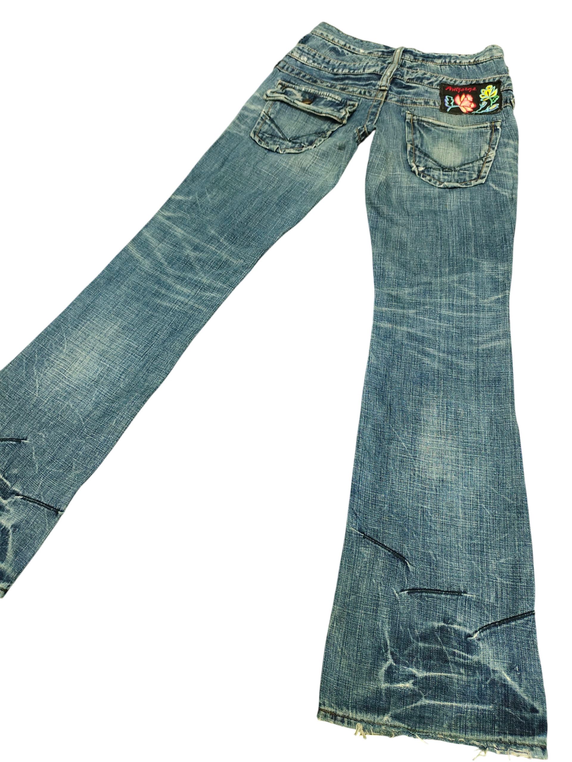 Flare Jeans Antgauge Double Waist Distress Denim Bootcut