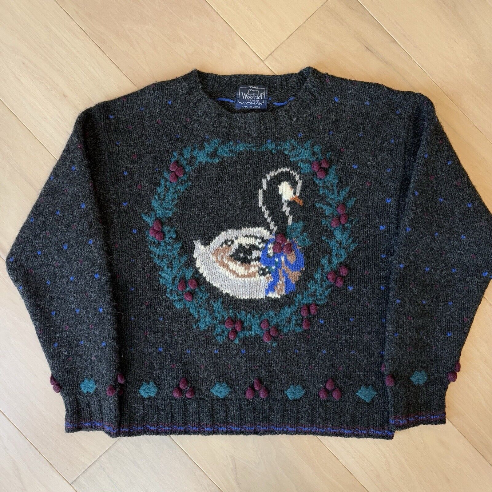 Vintage × Woolrich Woolen Mills Vintage Woolrich Duck Sweater Women's L Wool Pullover Size L / US 10 / IT 46 - 2 Thumbnail