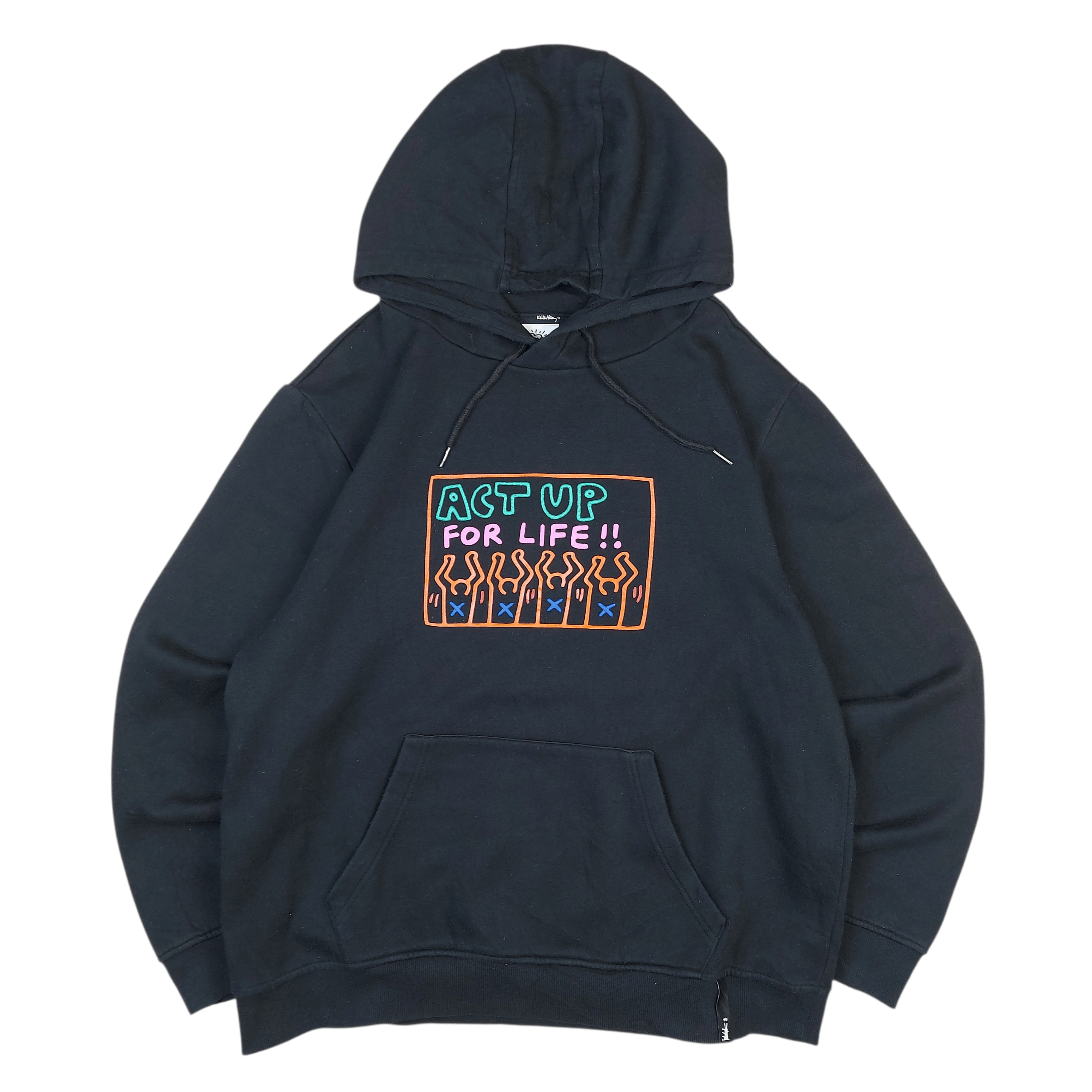 Keith Haring Vintage Y2K Keith Haring Embroidery Black Pullover Hoodie Size US XL / EU 56 / 4 - 1 Thumbnail