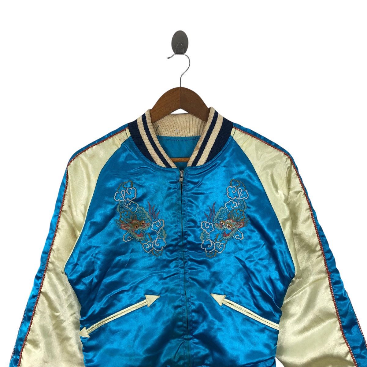 Vintage Vintage Japanese Traditional SUKAJAN DRAGON Satin Jacket Size XS / US 0-2 / IT 36-38 - 3 Thumbnail