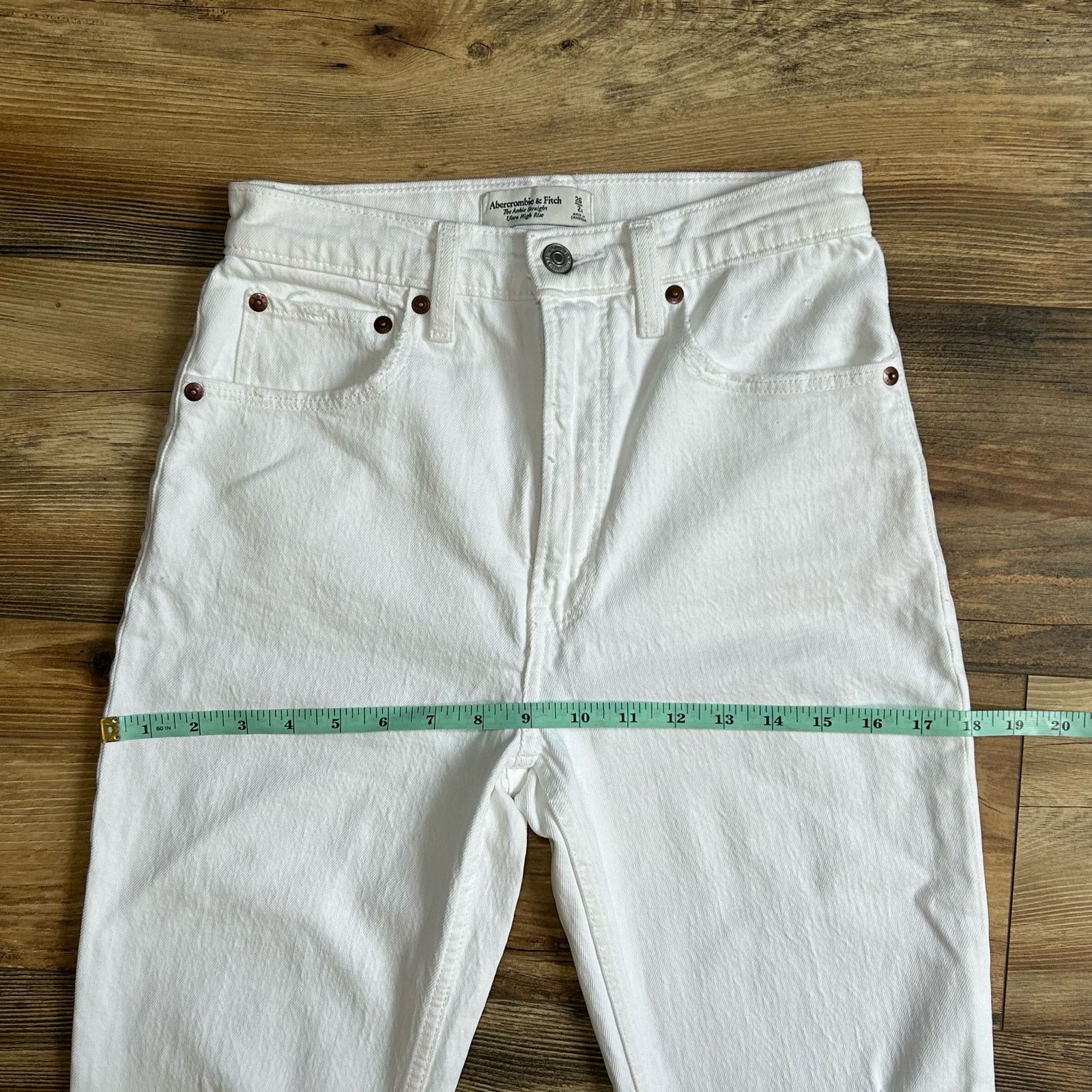 Abercrombie & Fitch Abercrombie & Fitch Jeans The Ankle Straight High Rise White Size 26" / US 2 / IT 38 - 10 Thumbnail
