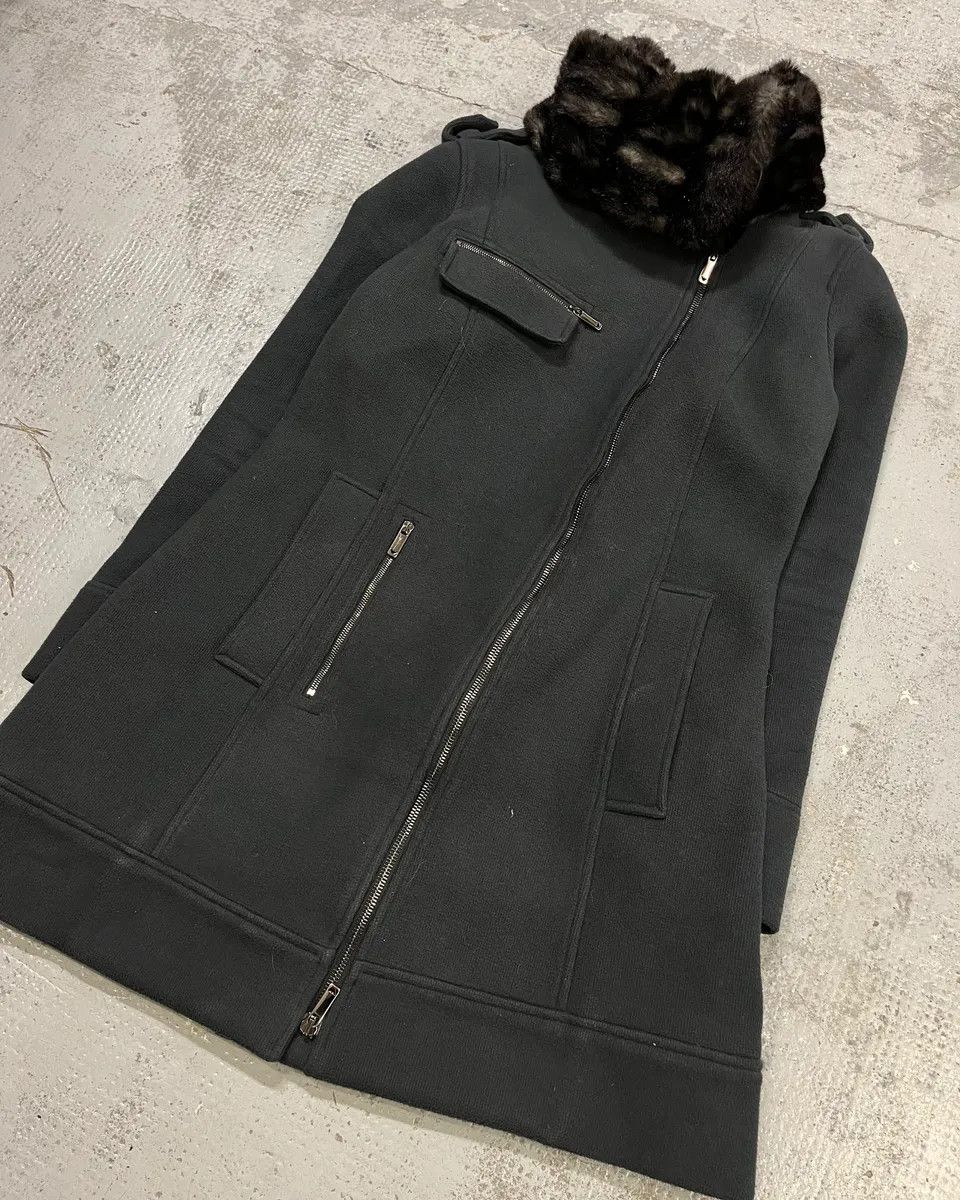 Emporio Armani AW2009 Emporio Armani Fur Collar Black Long Coat Size S / US 4 / IT 40 - 5 Thumbnail