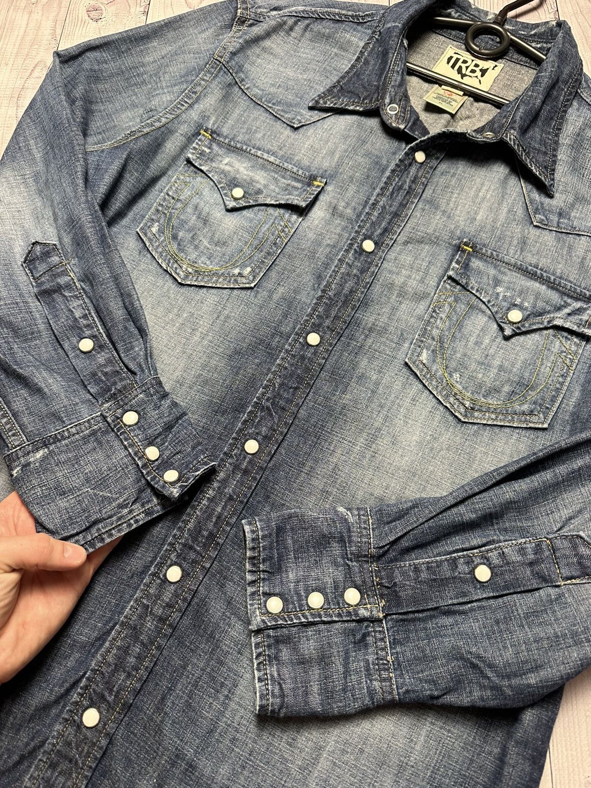 True Religion × Vintage Vintage denim shirt western True Religion rare size XL Size US XL / EU 56 / 4 - 4 Thumbnail
