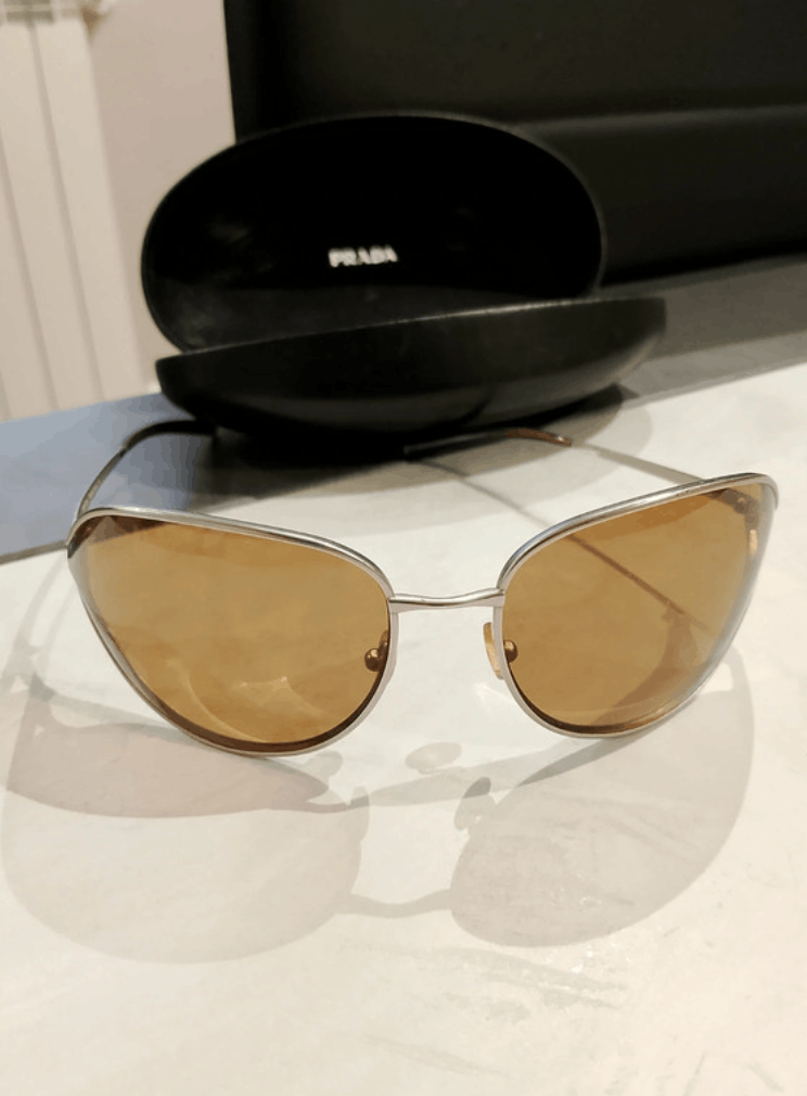 Prada × Vintage PRADA Sunglasses Rimless Sport Metal Frame Shield Wrap Size ONE SIZE - 7 Thumbnail