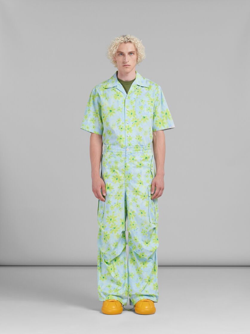 Marni o1w1db10125 Poplin Cargo Pants in Green/Blue Size US 38 / EU 54 - 4 Thumbnail