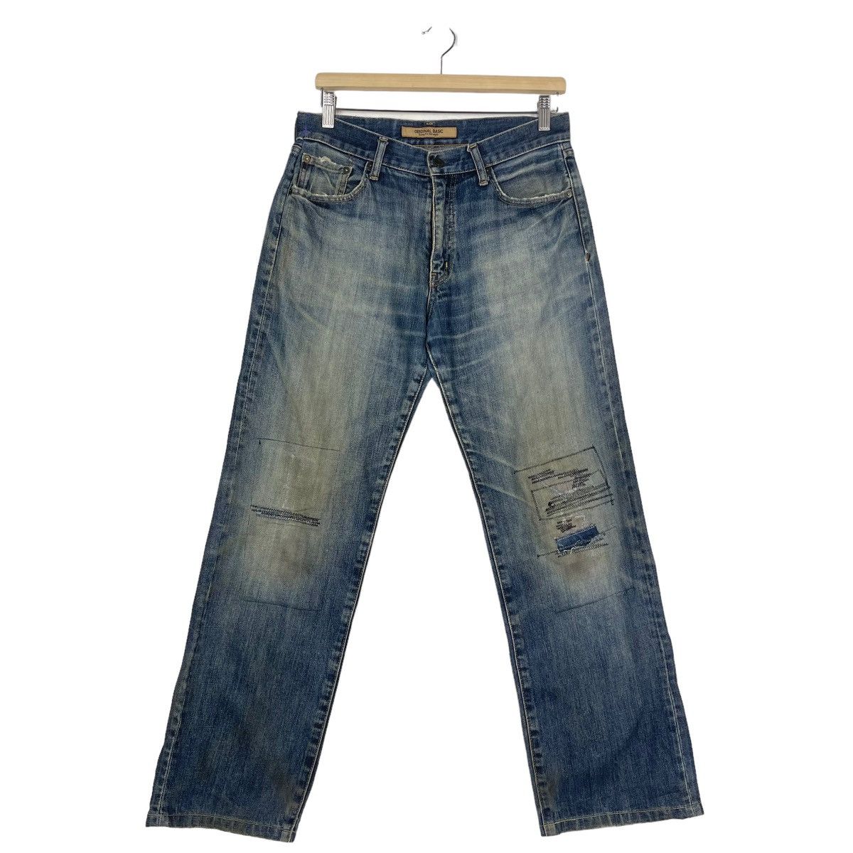 Japanese Brand UNIQLO PATCHWORK JEANS ZIPPER FLY Size US 31 - 2 Thumbnail