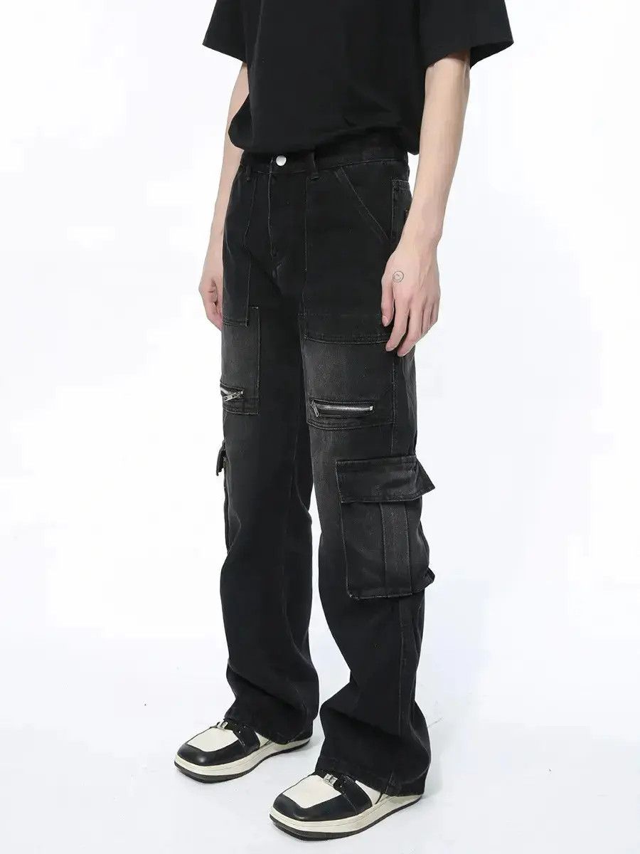 Japanese Brand Retro loose zipper pocket jeans Size US 32 / EU 48 - 1 Thumbnail