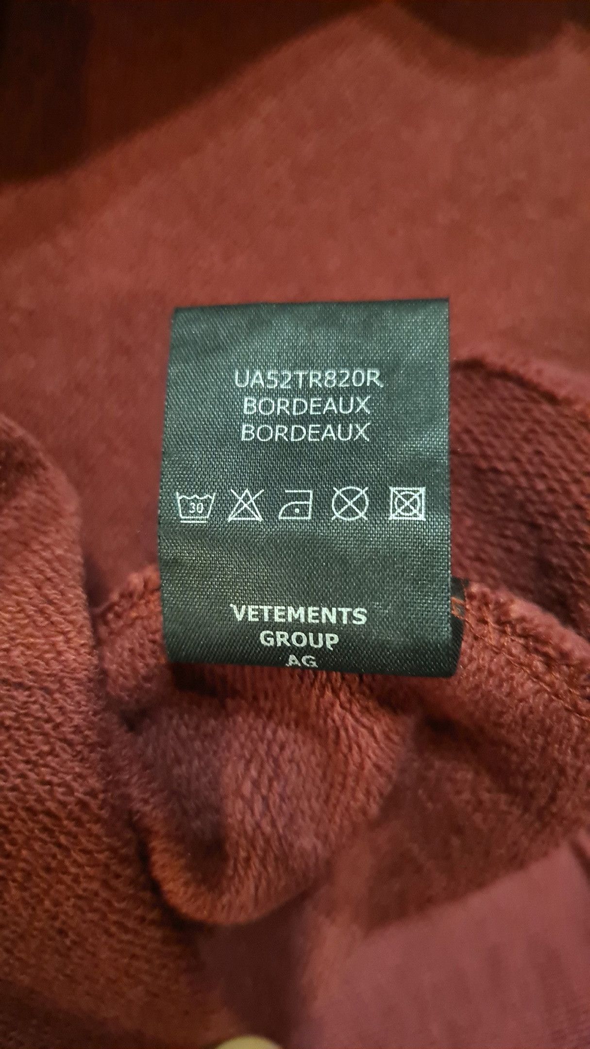 Vetements Vetements Anarchy Burgundy Oversize Hoodie Size US M / EU 48-50 / 2 - 9 Thumbnail