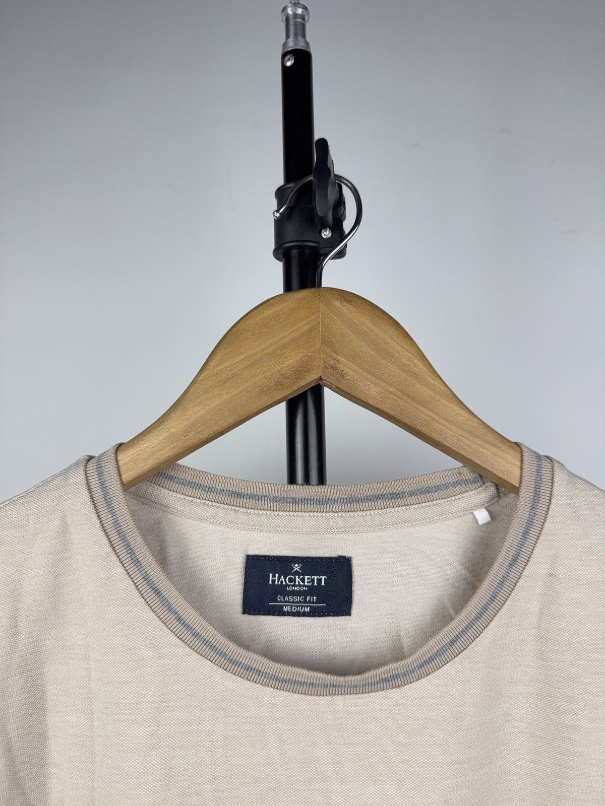 Hackett Luxury Hackett Basic London Beige Classic Fit Cotton T-Shirt Size US M / EU 48-50 / 2 - 3 Thumbnail