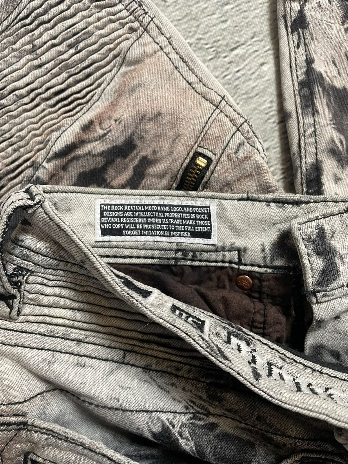 Rock Revival Rock Revival vintage jeans moto biker Y2K slim beige black Size US 30 / EU 46 - 7 Thumbnail