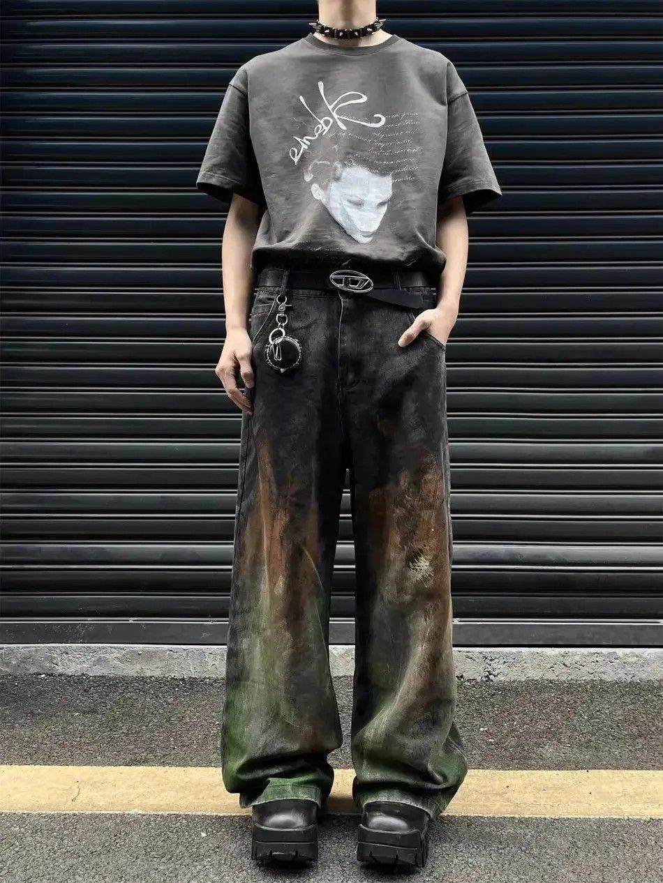 Japanese Brand Hip hop straight leg floor mop jeans Size US 32 / EU 48 - 3 Thumbnail