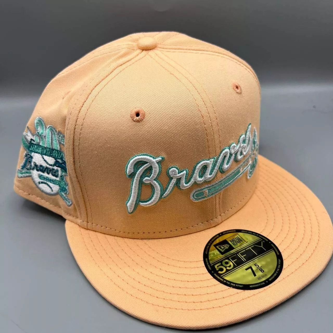 New Era Atlanta Braves Hat Men 7 5/8 59Fifty New Era MLB Fitted Cap Size ONE SIZE - 1 Thumbnail