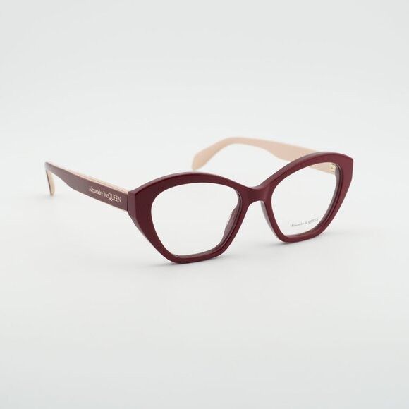 Alexander McQueen Alexander McQueen AM0360O 004 Eyeglasses Red/Beige 52mm Size ONE SIZE - 7 Thumbnail