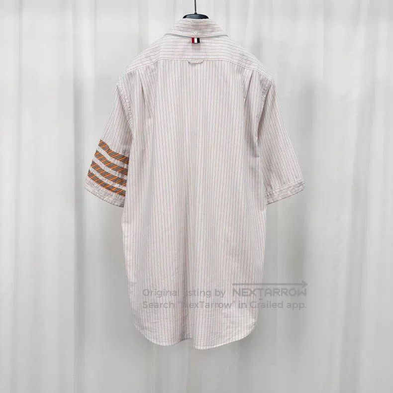 Thom Browne Thom Browne Striped Short-Sleeve Shirt Size US XL / EU 56 / 4 - 2 Thumbnail