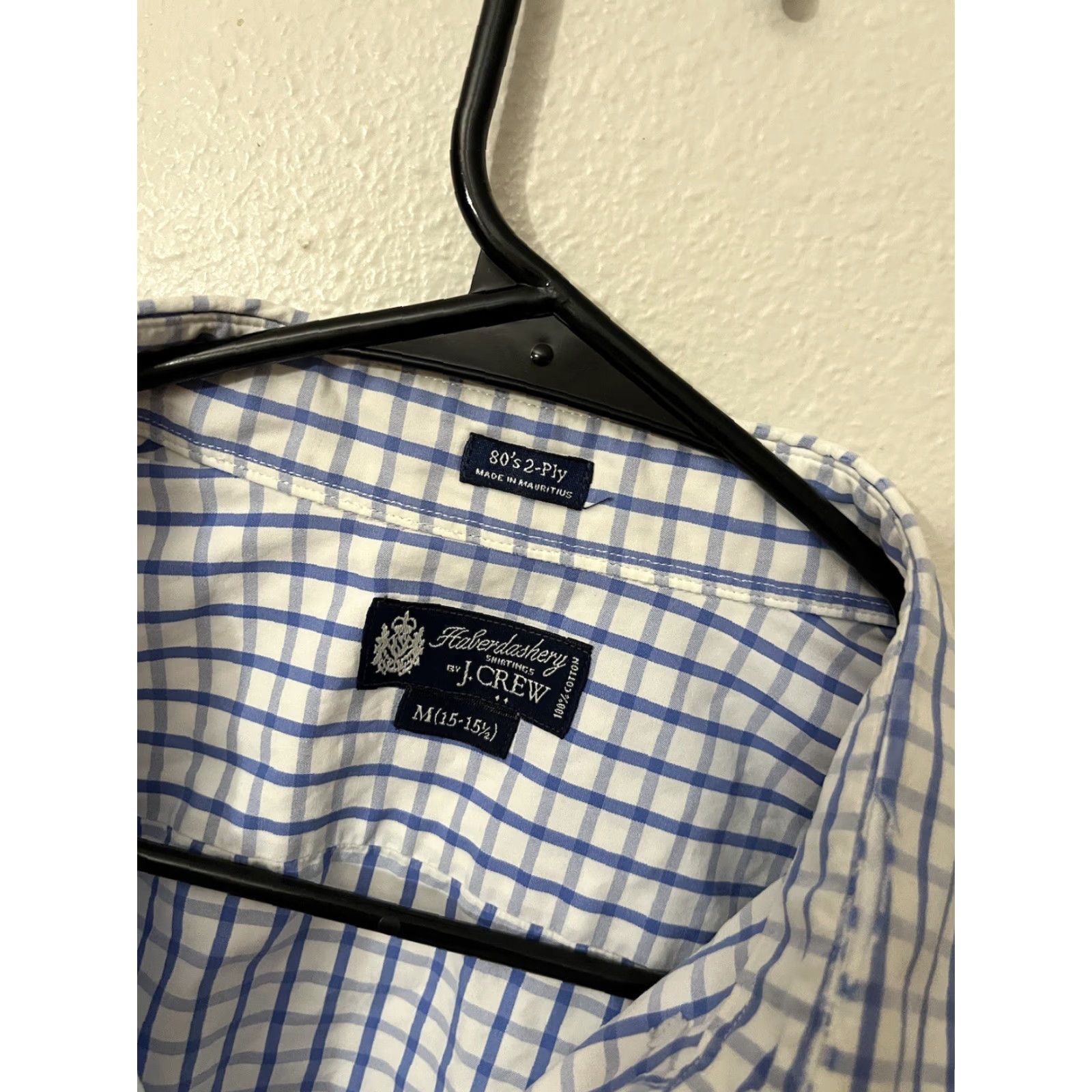 J.Crew VINTAGE J.CREW Shirt Long Sleeve 80s Check Blue M Adult Medium Button-Up Pockets Mens Size US M / EU 48-50 / 2 - 3 Thumbnail