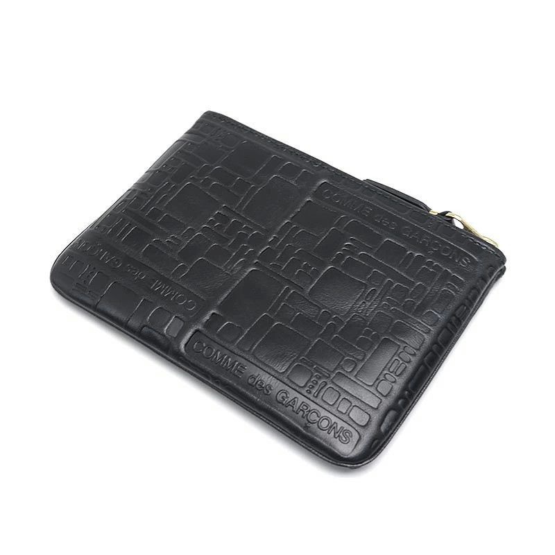 Comme des Garcons Wallet Coin Case Leather Embossed Design Black Size ONE SIZE - 2 Thumbnail