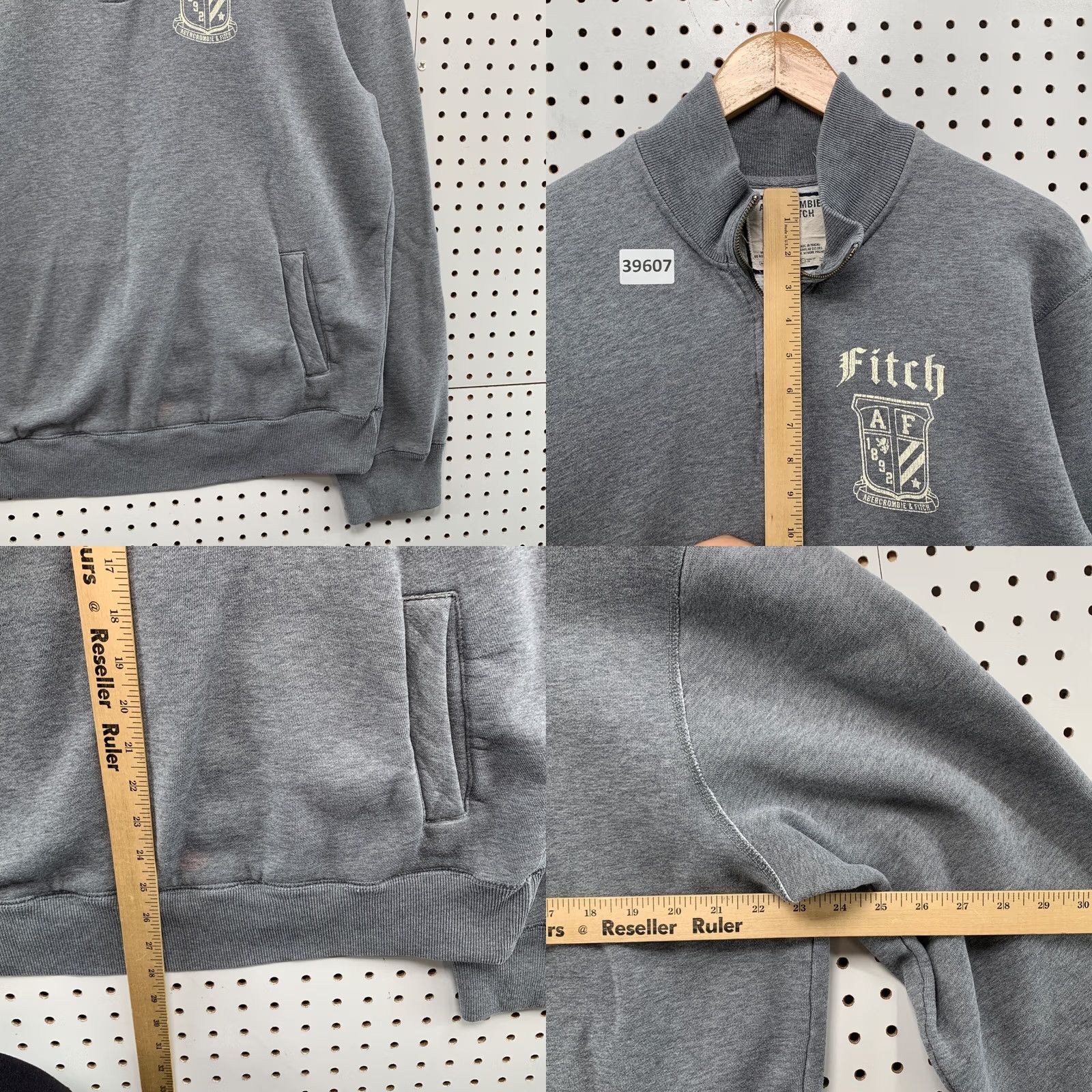 Abercrombie & Fitch Abercrombie Fitch 1/4 Zip Pullover Sweatshirt Mens Medium Gray Pocket 24x28 - Pre-Owned Size US M / EU 48-50 / 2 - 9 Thumbnail