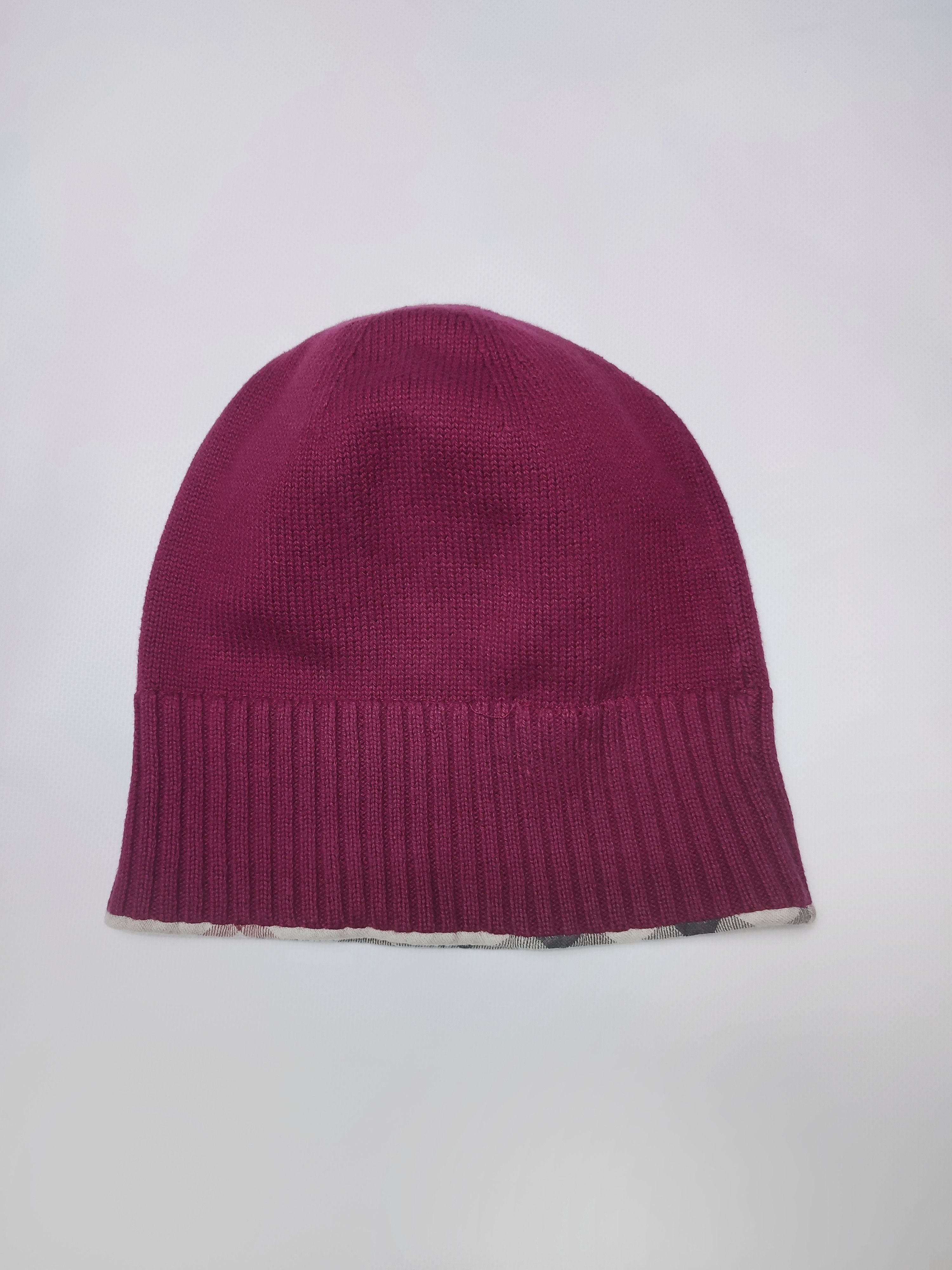 Burberry Burberry Burgundy Nova Check Cuff Beanie Vintage Size ONE SIZE - 7 Thumbnail
