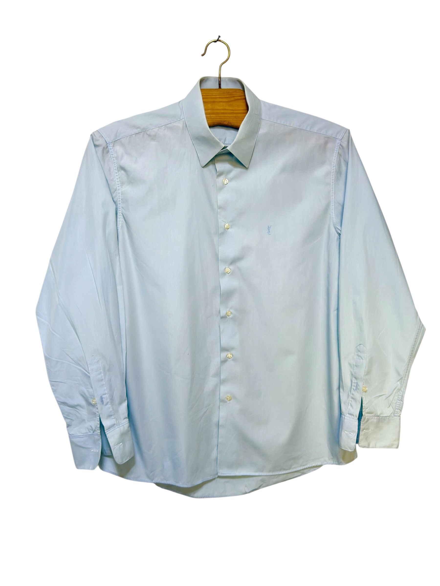 Yves Saint Laurent 🔥 Vintage Saint Laurent Shirt ysl blue L size Size US L / EU 52-54 / 3 - 1 Thumbnail