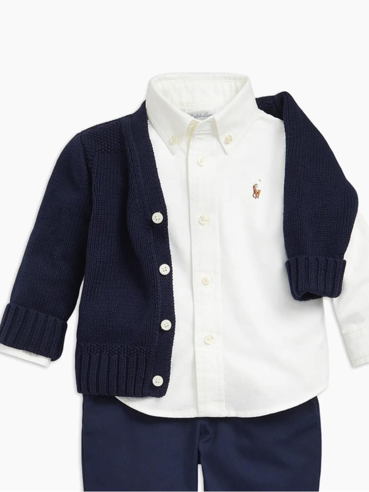 Polo Ralph Lauren Ralph Lauren / Cotton Knit Cardigan Sweater / Navy / 24M Size US XXS / EU 40 - 8 Thumbnail