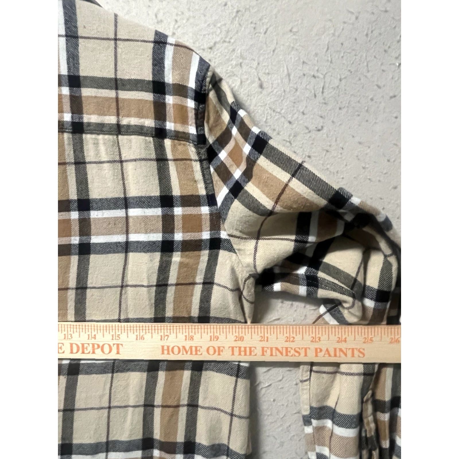 H&M H&M Plaid Flannel Shirt Button-Up Regular Fit Multicolor Light Brown Men M Size US M / EU 48-50 / 2 - 3 Thumbnail