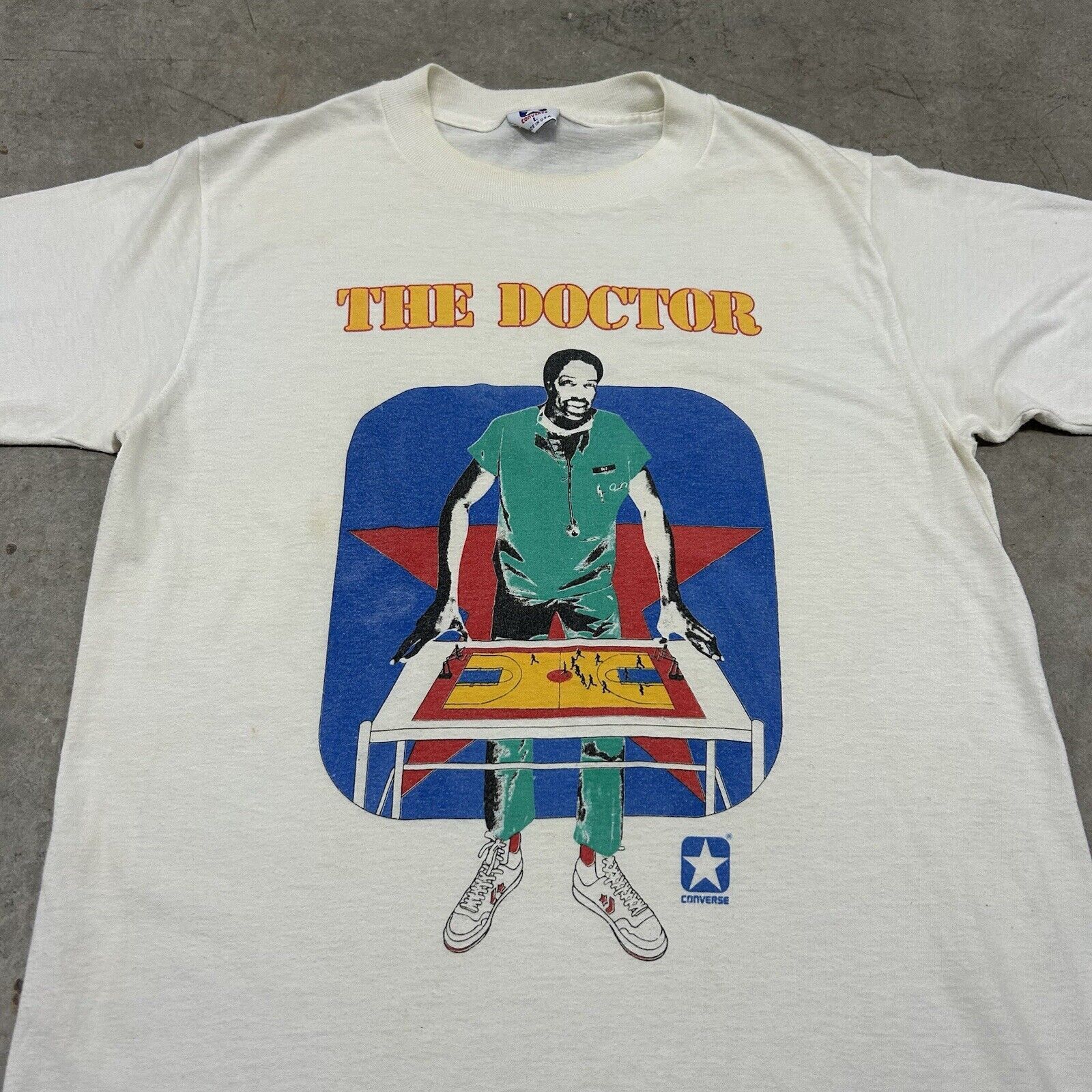 Converse × Vintage Vintage 1970s Converse The Doctor Dr J Julius Erving T Shirt Size US L / EU 52-54 / 3 - 2 Thumbnail