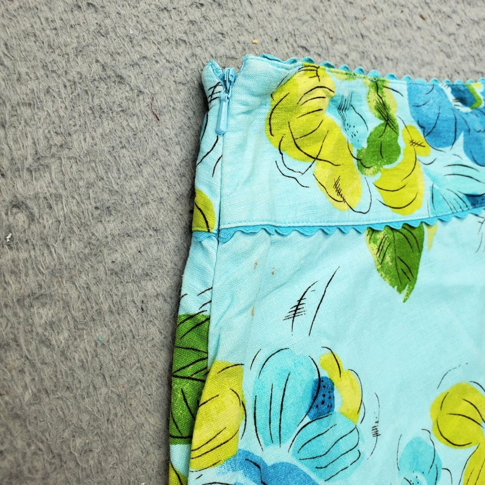 Liz Claiborne Liz Claiborne A-Line Skirt Womens 10 Multicolor Floral Linen Side Zip High Waist Skirt Size 32" / US 10 / IT 46 - 6 Thumbnail