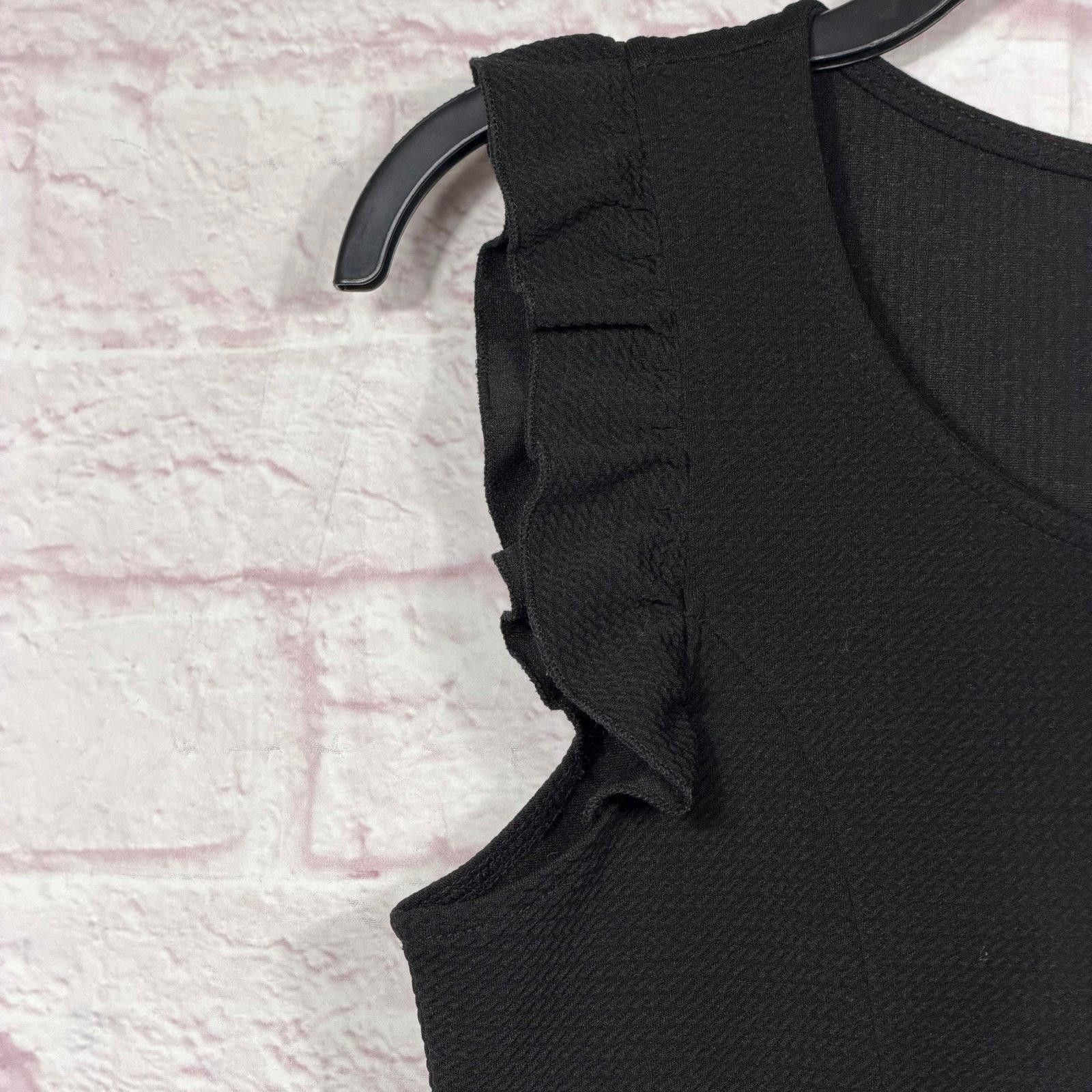 Other Caution to the Wind Large Black Sleeveless Ruffle Dress Size L / US 10 / IT 46 - 4 Thumbnail