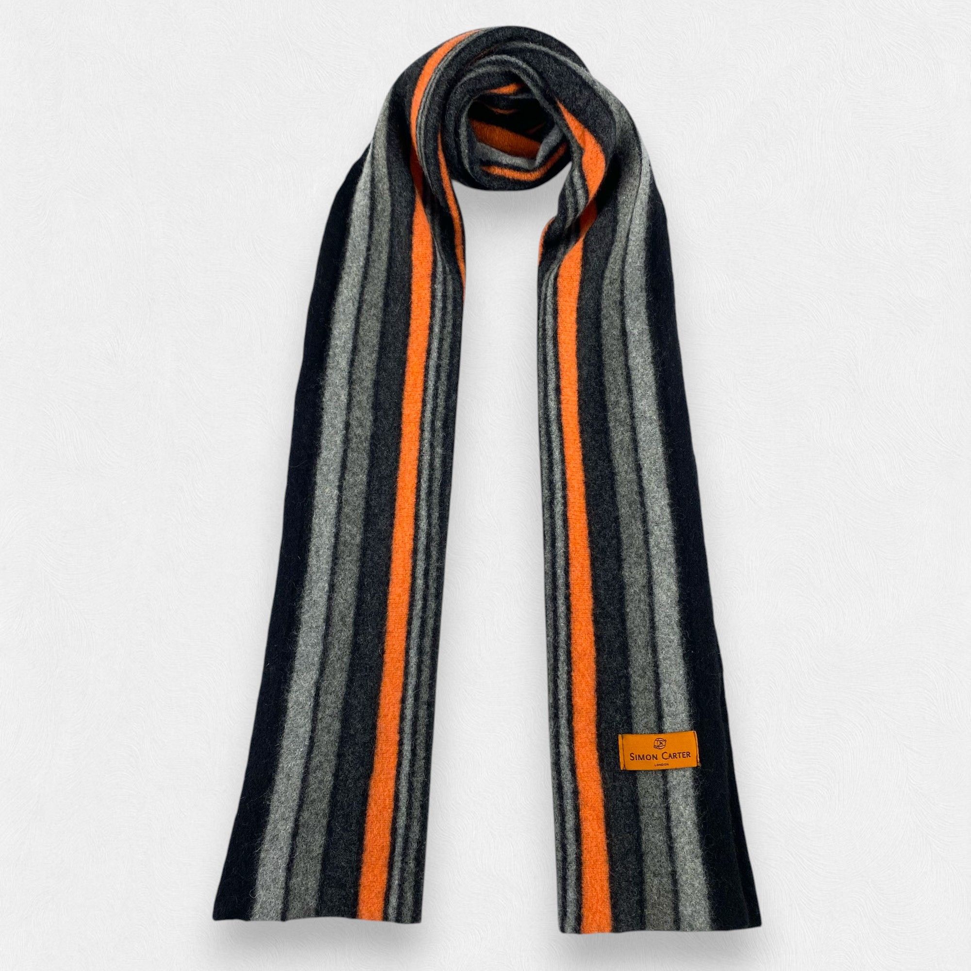 Simon Carter Simon Carter Stripe Scarf Neck Wrap Wool Muffler Size ONE SIZE - 1 Thumbnail