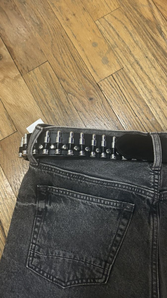 Other Vintage black bullet belt Size 28 - 4 Thumbnail