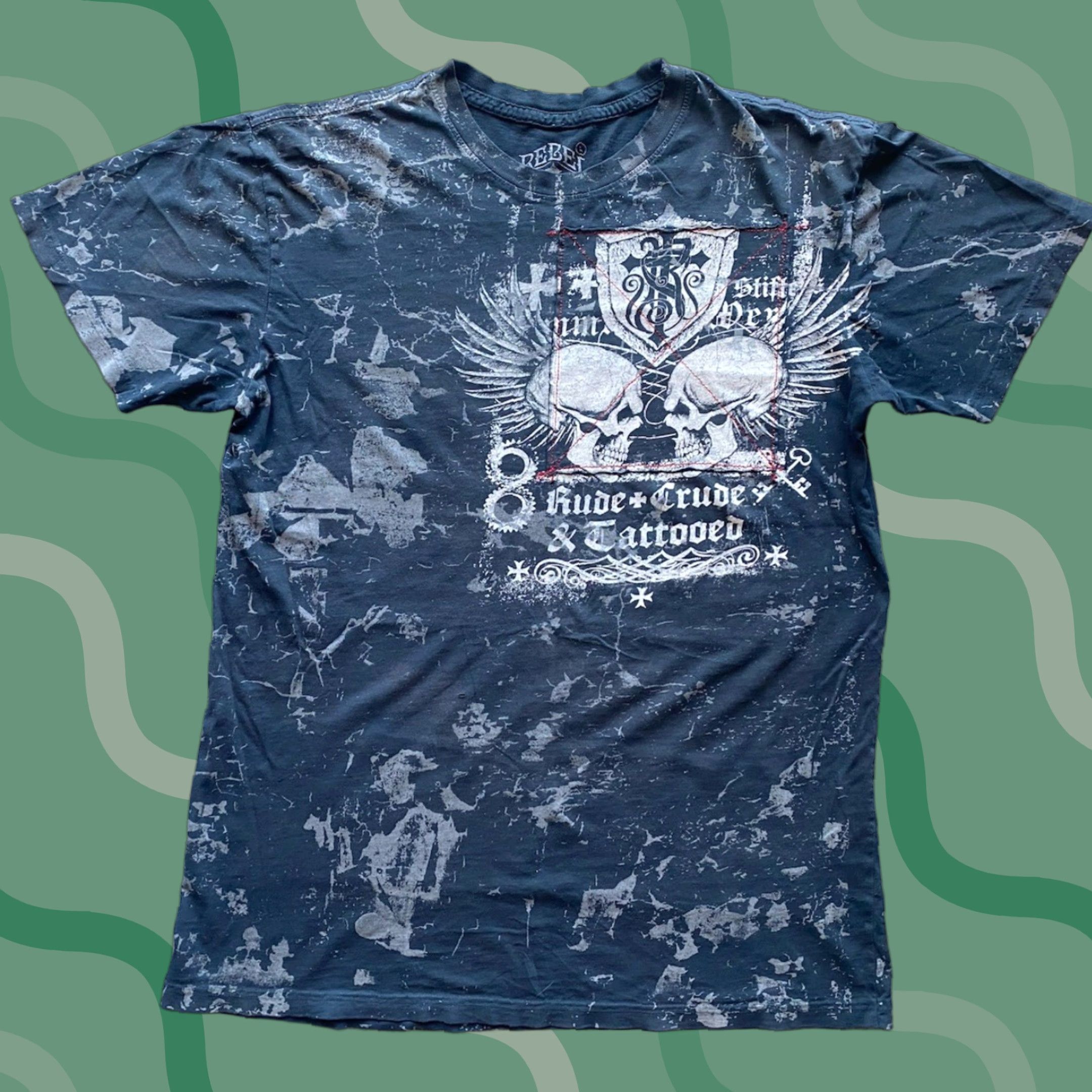 Affliction Rebel Saints T-Shirt Men’s Large Multicolor Skull Y2K Short Sleeve Affliction Rebel Saints Brand Size US L / EU 52-54 / 3 - 1 Thumbnail