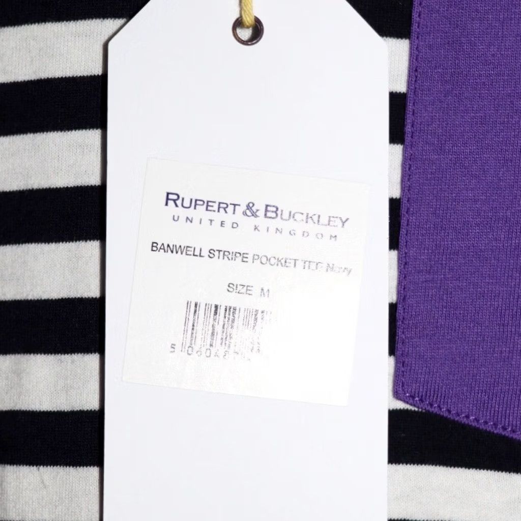Vintage Rupert & Buckley T Shirt Mens Banwell Stripe Pocket Tee Navy BNWT Medium Boys? Size US M / EU 48-50 / 2 - 6 Thumbnail