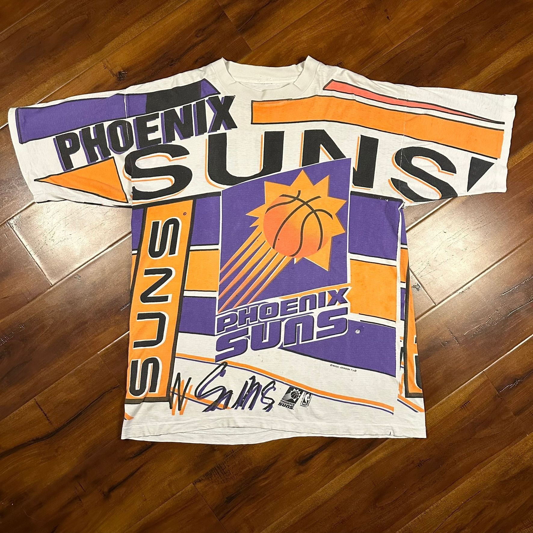 image of Magic Johnson Vintage Aop Phoenix Suns Shirt Men XL All Over