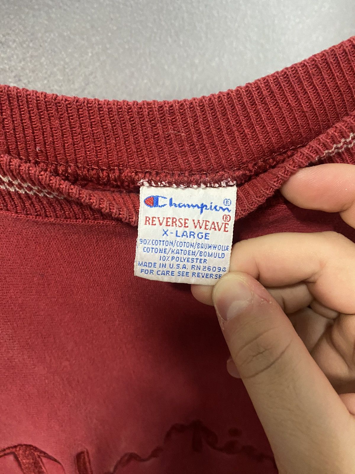 Champion × Vintage 1990’s Champion Reverse Weave Blank Sweatshirt Size US XL / EU 56 / 4 - 2 Thumbnail
