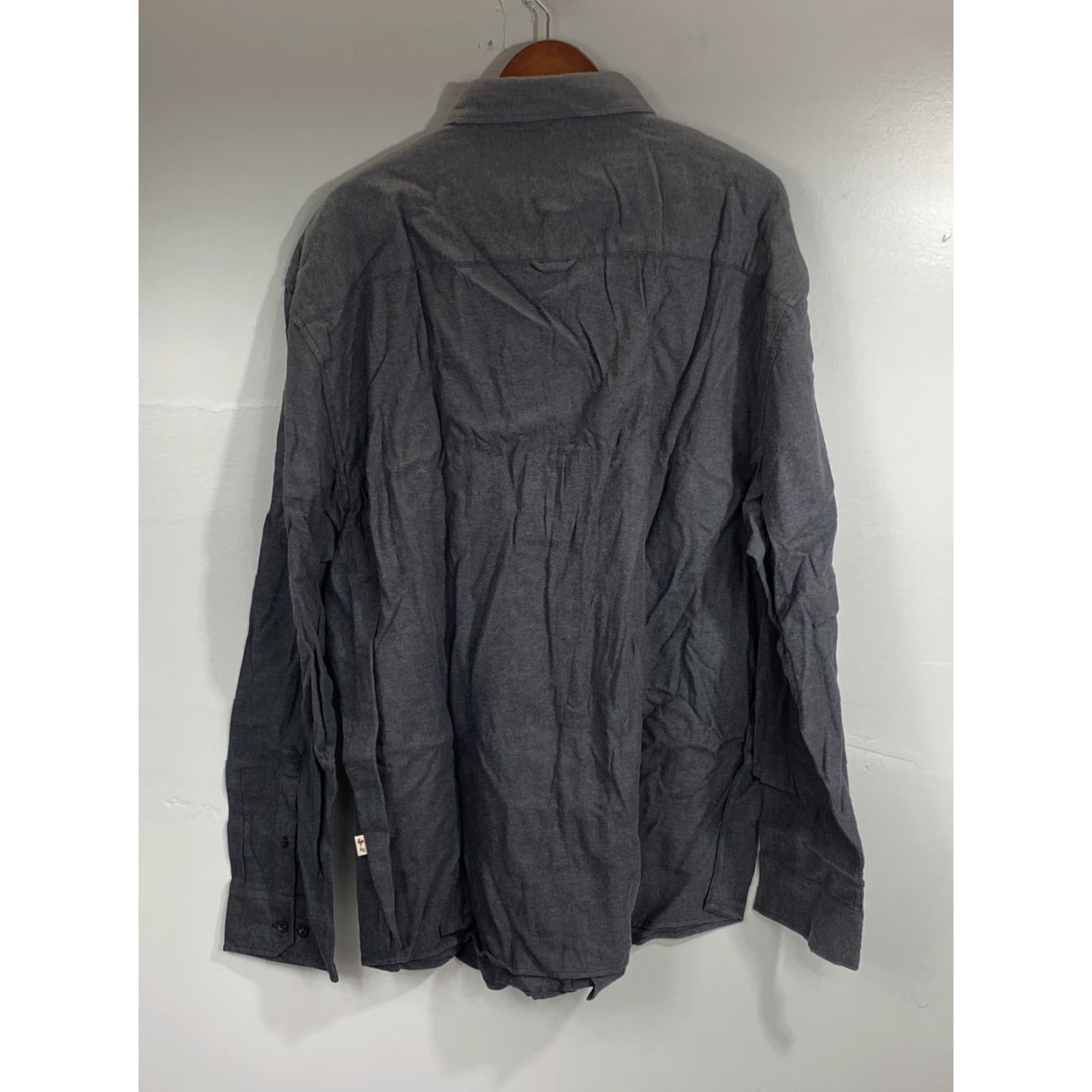 Vintage Eq Equilibrio Shirt Button Front Mens 3XL Gray Long Sleeve Solid Pocket Button-Up Collar Spread 100% Cotton NWT Regular Size US XXL / EU 58 / 5 - 2 Thumbnail