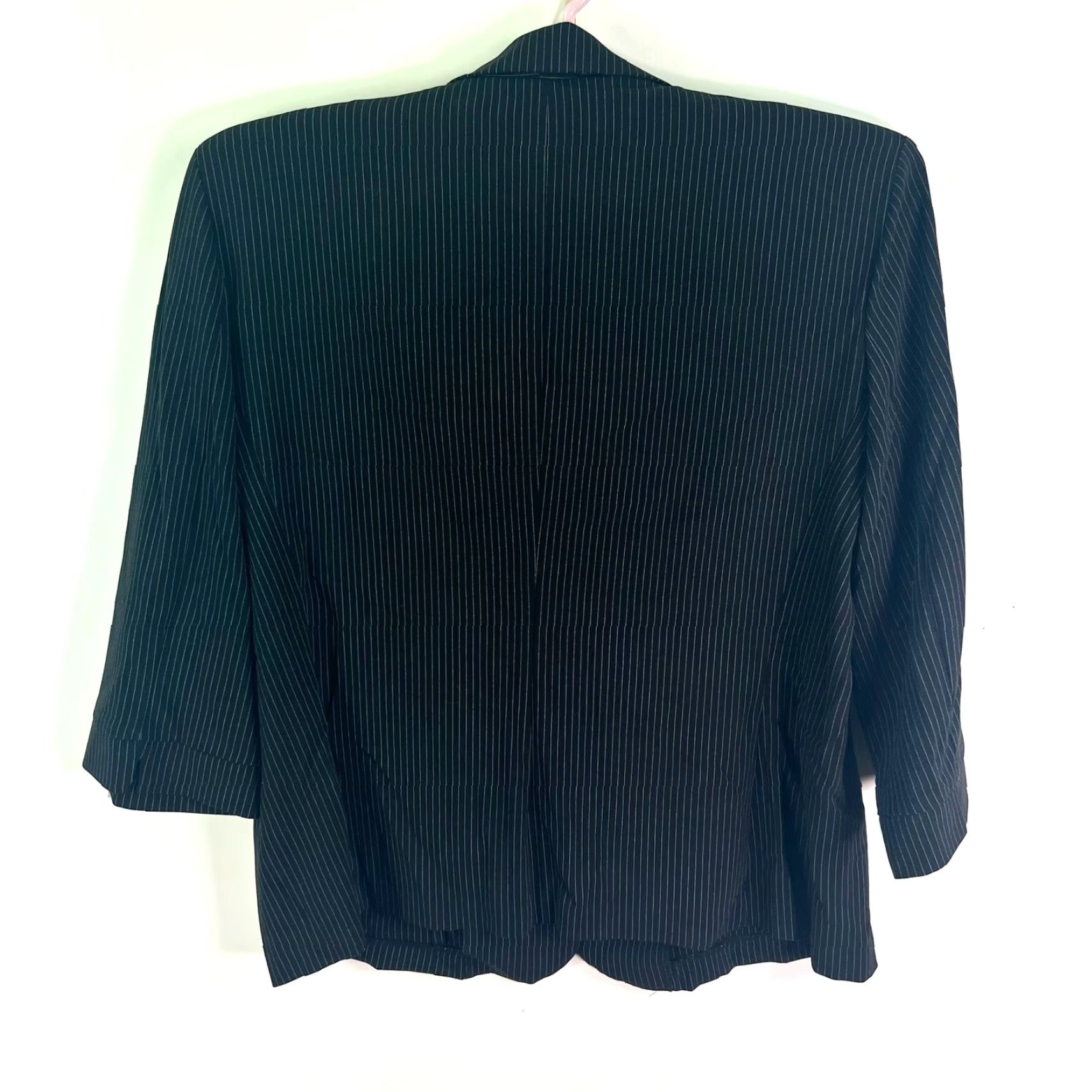 George Courtney Pinstriped Blazer Jacket Womens 18W Black Single Breasted Size XXL / US 16-18 / IT 52-54 - 5 Thumbnail